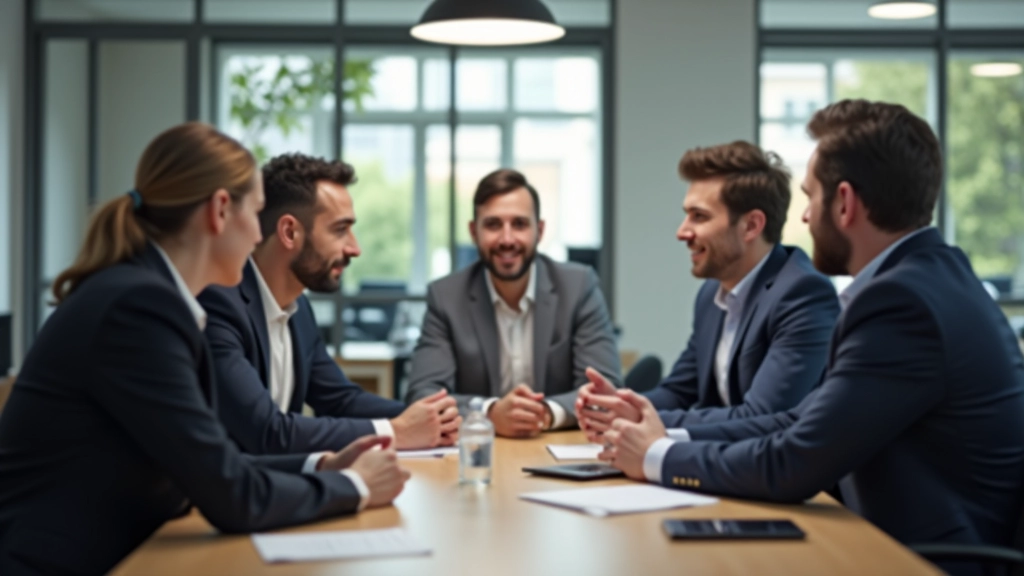Réunion professionnelle autour d'une table de travail