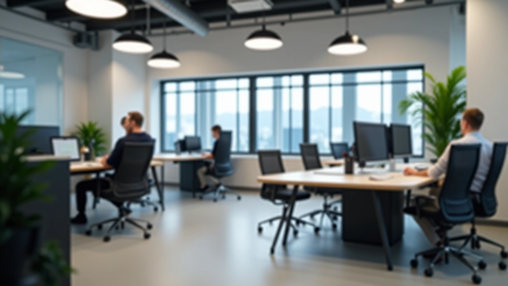 Espace de travail technologique moderne à Lille avec ordinateurs et équipement informatique de pointe, représentant le secteur tech